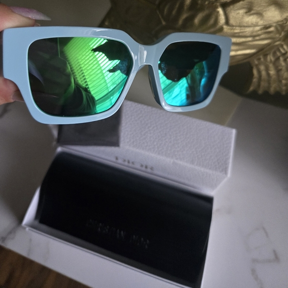 NIB Christian Dior CD SU Square Blue Sunglasses 599$ Retail - Picture 6 of 10